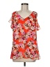 CAbi 100% Polyester Orange Short Sleeve Blouse Size M - photo 1