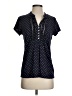 Aria Polka Dots Blue Short Sleeve Blouse Size S - photo 1