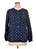 Talbots 100% Cotton Polka Dots Blue Long Sleeve Blouse Size XL - photo 1