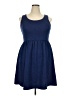Forever 21 Plus Solid Blue Casual Dress Size 2X Plus - photo 1