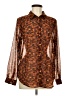 ASOS 100% Polyester Animal Print Brown Long Sleeve Blouse Size 8 - photo 1