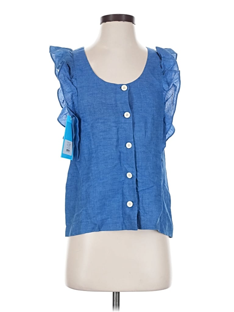 M.i.h. Jeans Short Sleeve Blouse In Blue