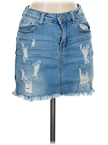 Wax Jean Denim Skirt (view 1)