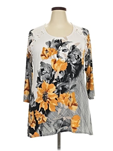 JM Collection 3/4 Sleeve Top (view 1)