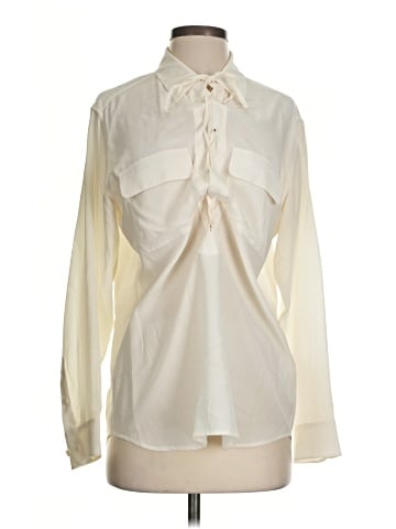 Equipment Long Sleeve Silk Top (view 1)
