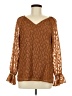 Bar III Brown Long Sleeve Blouse Size M - photo 1