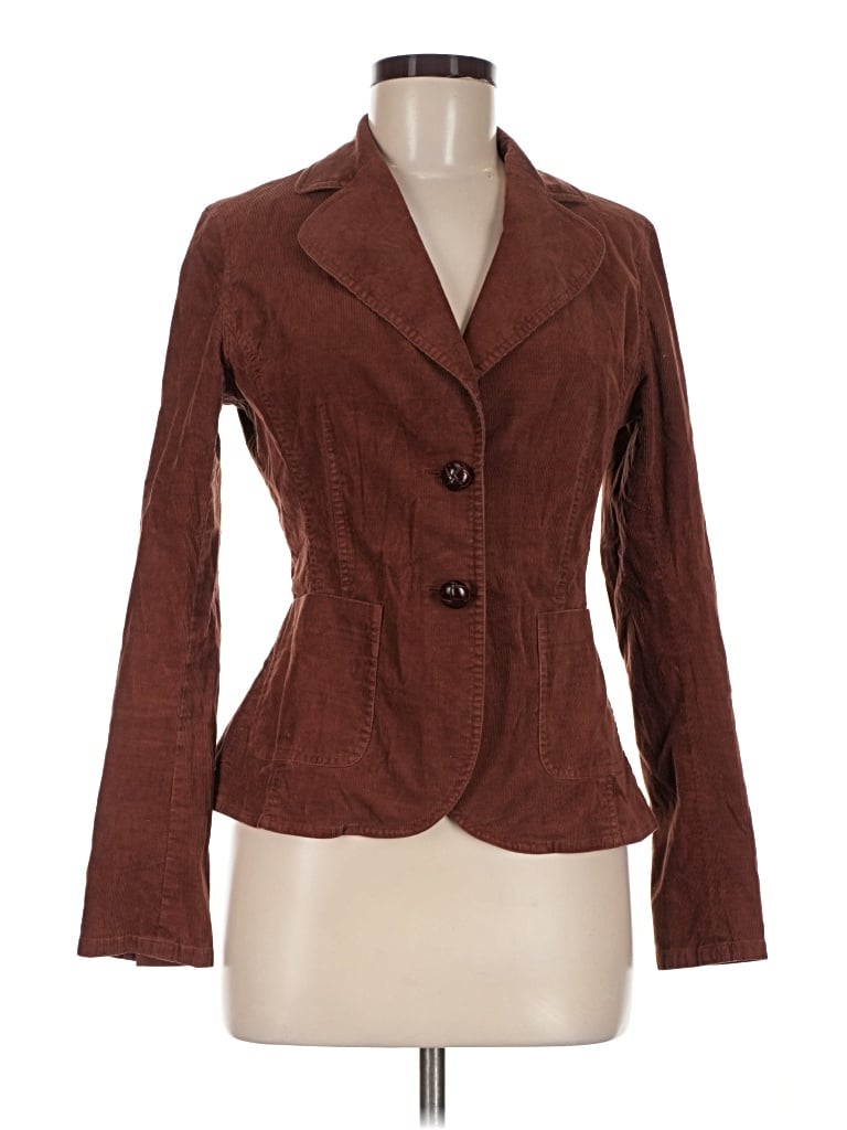 Pre-owned Halogen 3/4 Sleeve Top Brown Square Neckline Tops