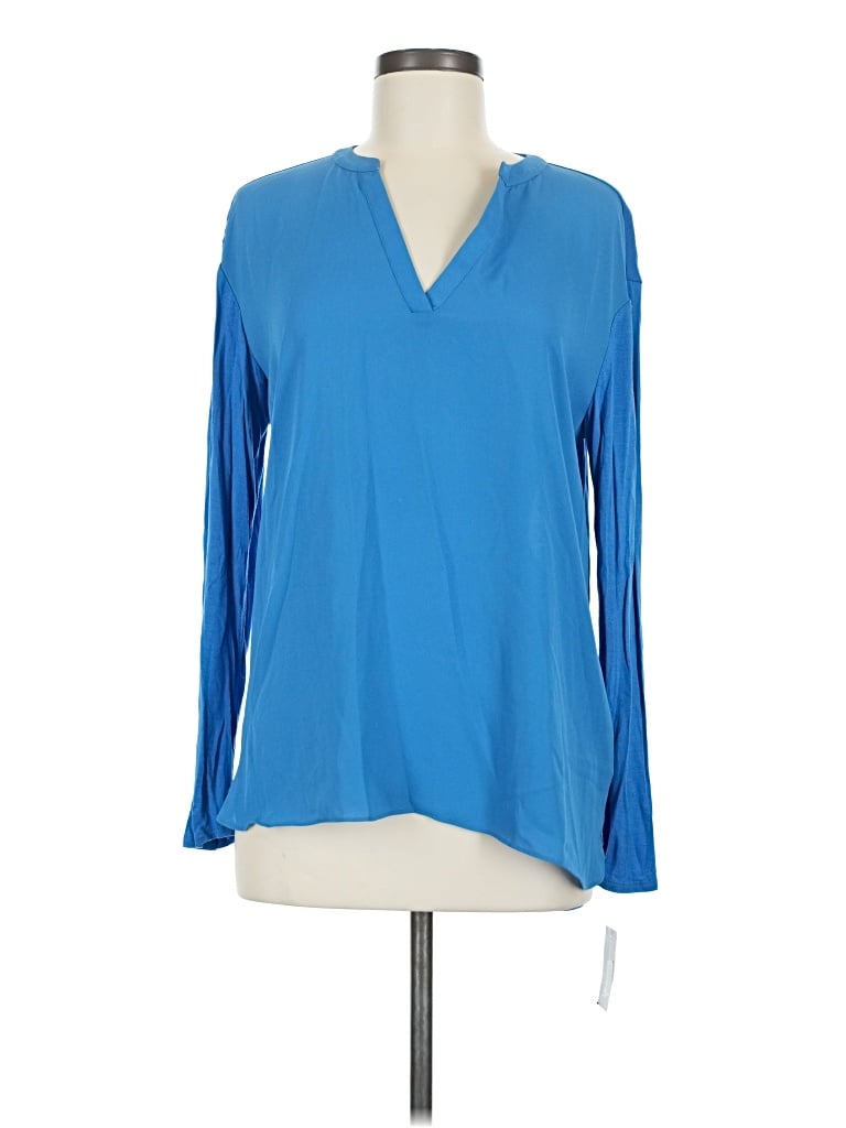 Inc International Concepts Long Sleeve Blouse In Blue