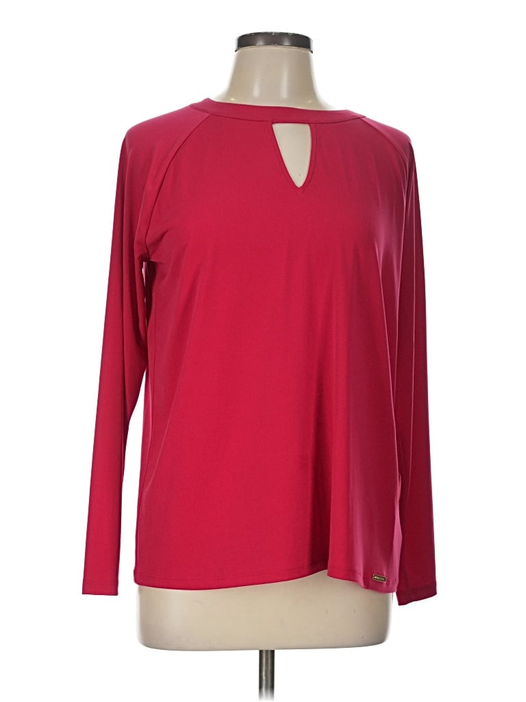 Pre-owned Michael Michael Kors Long Sleeve Blouse In Burgundy