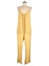 Elan 100% Rayon Solid Yellow Tan Jumpsuit Size L - photo 1