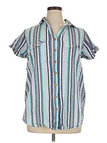 Roaman's Short Sleeve Button-Down Shirt (view 1)