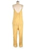 Elan 100% Rayon Solid Yellow Tan Jumpsuit Size L - photo 2