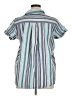 Roaman's Stripes Blue Short Sleeve Button-Down Shirt Size 16W - photo 2