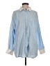 Cotton On Stripes Blue Long Sleeve Button-Down Shirt Size S - photo 1