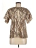 By Francine Metallic Silver Short Sleeve Blouse Size M - photo 1