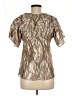 By Francine Metallic Silver Short Sleeve Blouse Size M - photo 2
