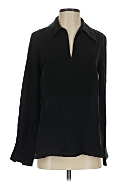 Theory Long Sleeve Silk Top (view 1)