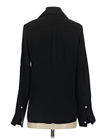 Theory Long Sleeve Silk Top (view 2)