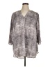 Worthington 100% Polyester Gray 3/4 Sleeve Blouse Size 1X - photo 1