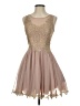 Jodi Kristopher 100% Polyester Tan Cocktail Dress Size 1 - photo 1