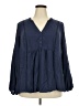 Torrid Blue Long Sleeve Blouse Size 2X Plus (2) - photo 1