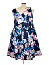 Alex Evenings 100% Polyester Floral Blue Casual Dress Size 22 - photo 2