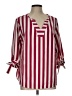 Shein Curve Stripes Red 3/4 Sleeve Blouse Size 12 Plus (0) - photo 1