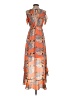 Unbranded 100% Polyester Paisley Orange Cocktail Dress Size S - photo 2