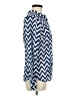 Dalia Collection 100% Cotton Chevron-herringbone Blue Long Sleeve Blouse Size M - photo 4