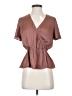 Express 100% Polyester Brown Short Sleeve Blouse Size S - photo 1
