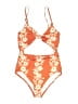 Out From Under Print Orange Two Piece Swimsuit Size S - photo 1