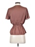 Express 100% Polyester Brown Short Sleeve Blouse Size S - photo 2