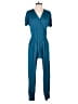 Loveappella Solid Teal Jumpsuit Size S - photo 1