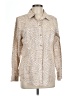 Chico's 100% Cotton Chevron-herringbone Tan Long Sleeve Blouse Size Lg (2) - photo 1