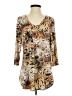 Lilypad Animal Print Brown 3/4 Sleeve T-Shirt Size S - photo 1