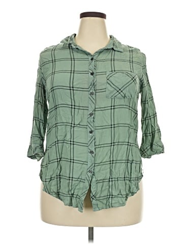 Polly & Esther 3/4 Sleeve Button-Down Shirt (view 1)