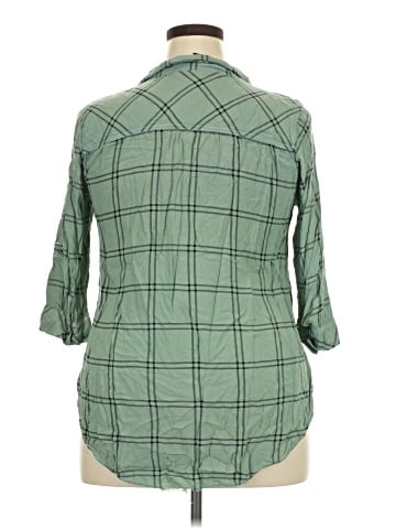 Polly & Esther 3/4 Sleeve Button-Down Shirt (view 2)