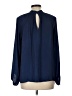 Banana Republic 100% Polyester Blue Long Sleeve Blouse Size L - photo 2