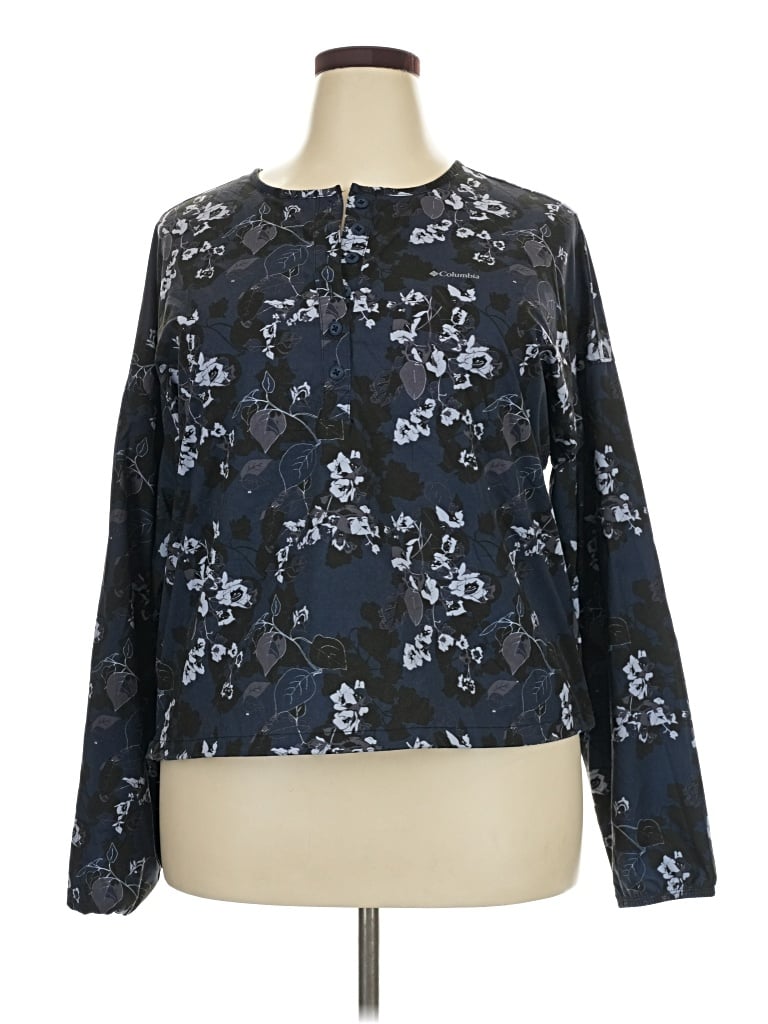 Pre-owned Columbia Long Sleeve Blouse In Blue