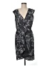 Ann Taylor LOFT 100% Polyester Graphic Gray Cocktail Dress Size 8 - photo 1