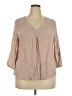 DR2 100% Rayon Tan 3/4 Sleeve Blouse Size XL - photo 1