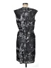 Ann Taylor LOFT 100% Polyester Graphic Gray Cocktail Dress Size 8 - photo 2