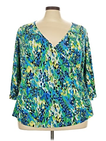 Just My Size 3/4 Sleeve Blouse (view 1)