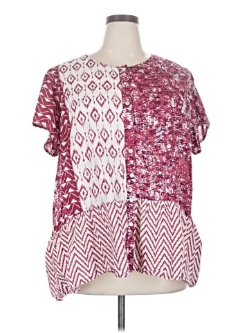 LOGO by Lori Goldstein Short Sleeve Blouse (view 1)