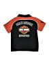 Harley Davidson 100% Cotton Orange Short Sleeve Button-Down Shirt Size 4T - photo 2