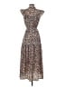 THML 100% Polyester Animal Print Brown Casual Dress Size XS - photo 2