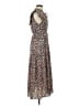 THML 100% Polyester Animal Print Brown Casual Dress Size XS - photo 4