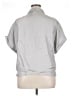 Iris & Ink 100% Silk Metallic Silver Short Sleeve Silk Top Size 14 - photo 2