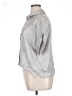 Iris & Ink 100% Silk Metallic Silver Short Sleeve Silk Top Size 14 - photo 5