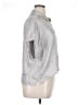 Iris & Ink 100% Silk Metallic Silver Short Sleeve Silk Top Size 14 - photo 4